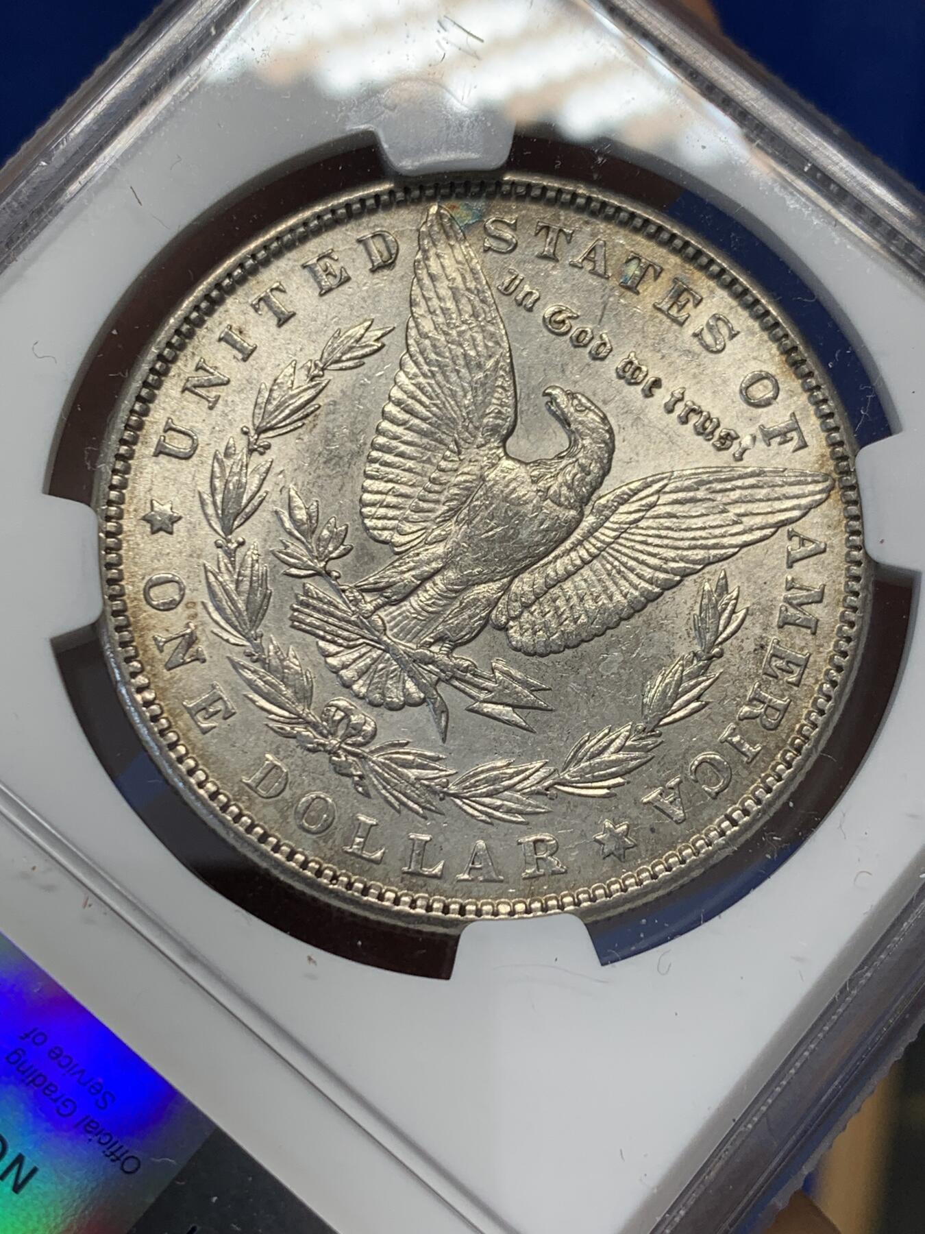 《竞宝斋》第351场 周日，周一 2场连拍 （全场包邮） NGC MS61 美国1884年摩根1美圆银币