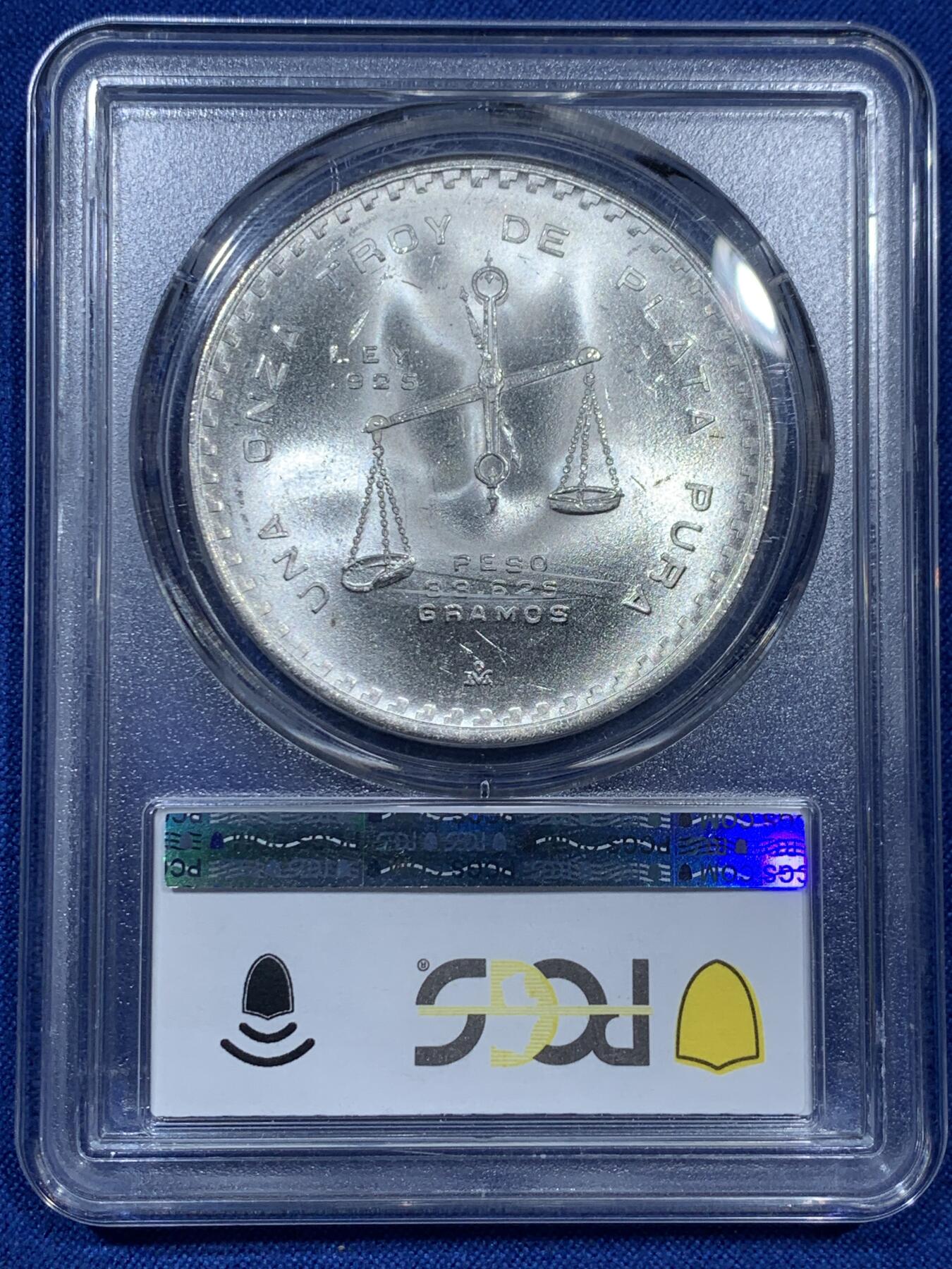 《竞宝斋》第351场 周日，周一 2场连拍 （全场包邮） PCGS MS65 墨西哥1980年天平铸币机一盎司银币