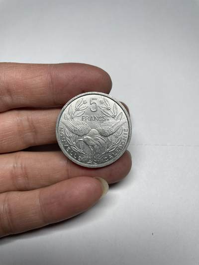 每日一拍，2025年集古藏今外币拍卖第二期-第2场—（总第202拍），可以寄存60天，满160元包邮。 - 1952年法属新喀里多尼亚5法郎