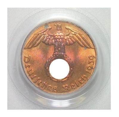 PCGS MS64RD 德国第三帝国1939年F版1芬尼 难得开卷原光 - PCGS MS64RD 德国第三帝国1939年F版1芬尼 难得开卷原光