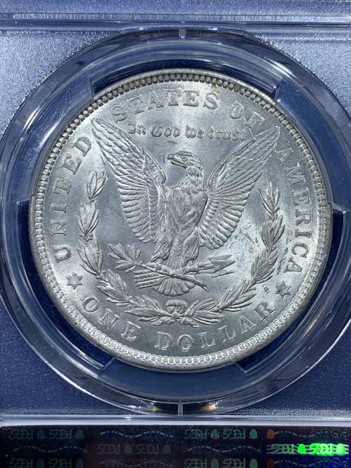 《竞宝斋》第352场 周日，周一 2场连拍 （全场包邮） PCGS MS64 美国1921年1美元摩根银币，品相如图