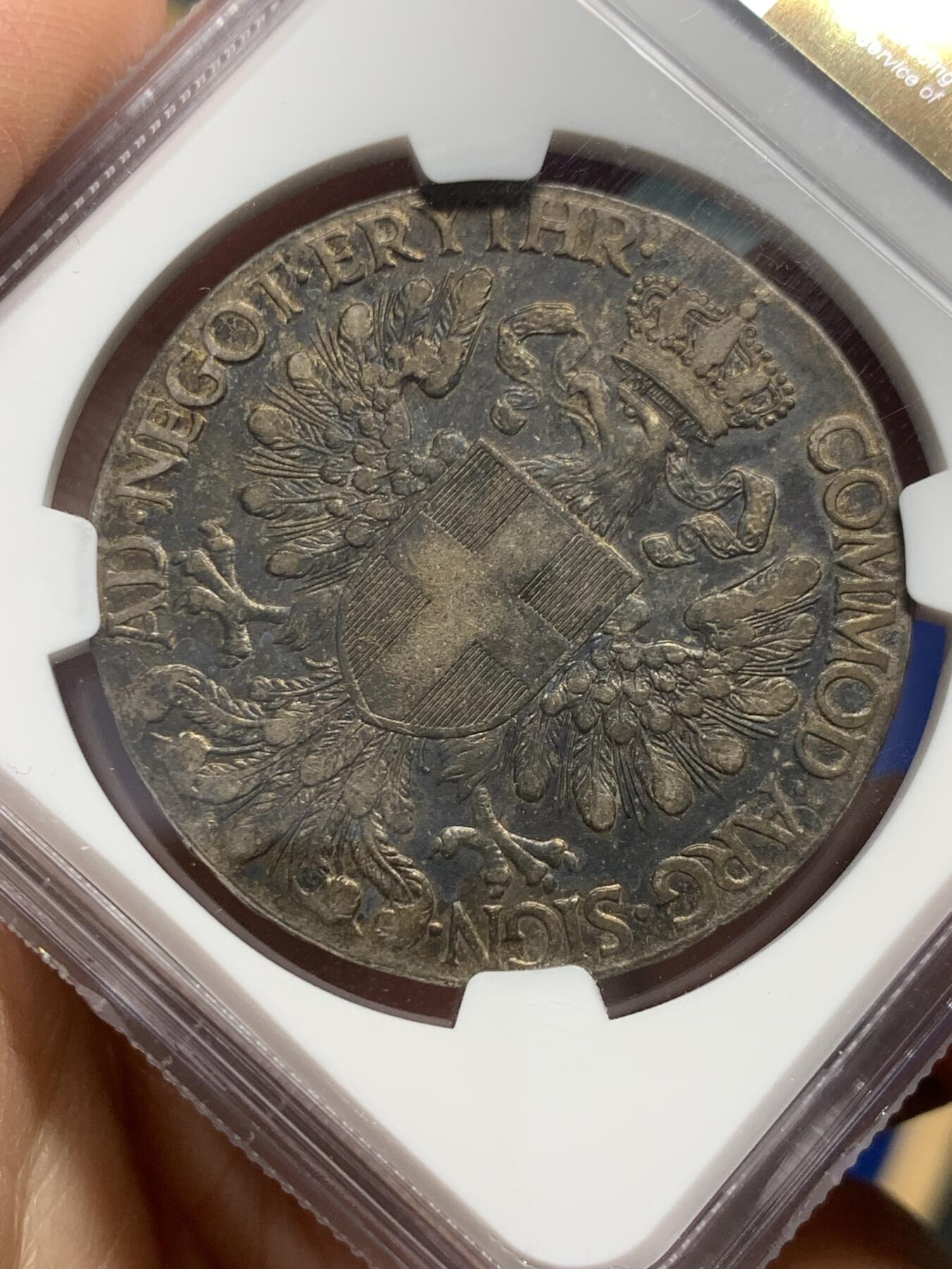 《竞宝斋》第352场 周日，周一 2场连拍 （全场包邮） NGC VF30 意属厄立特里亚1918年1泰勒银币 意属精品