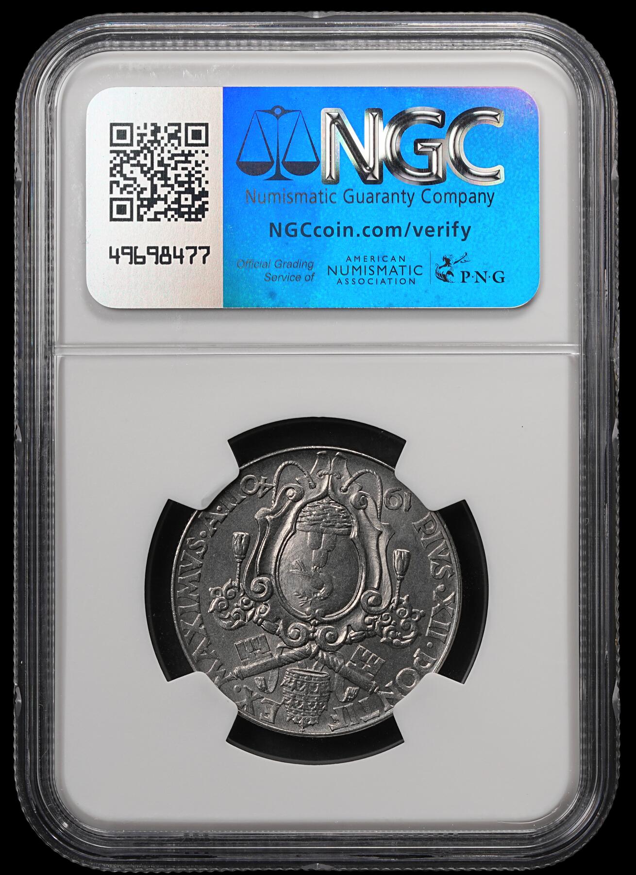 修遠堂世界钱币第五十七期 NGC MS64 1940年梵蒂冈2里拉