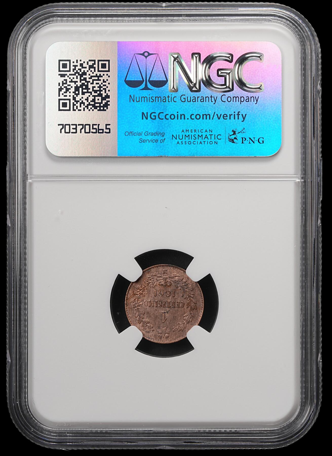 修遠堂世界钱币第五十七期 NGC MS63BN 1861年意大利1分铜币