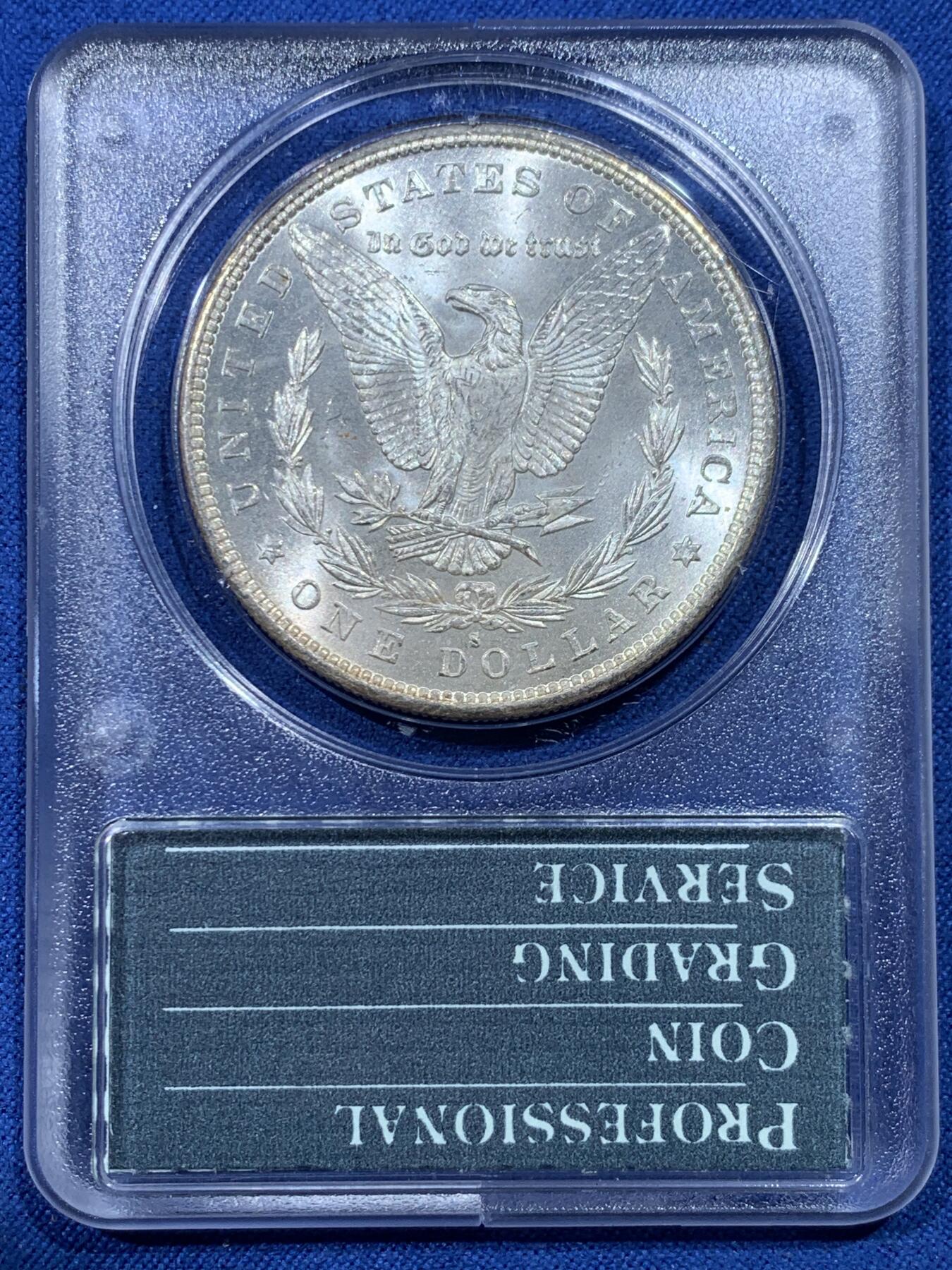 《竞宝斋》第352场 周日，周一 2场连拍 （全场包邮） PCGS MS64 美国 1879年 摩根1元银币 一代PCGS摇摇乐老盒子，既能欣赏还能摇着玩