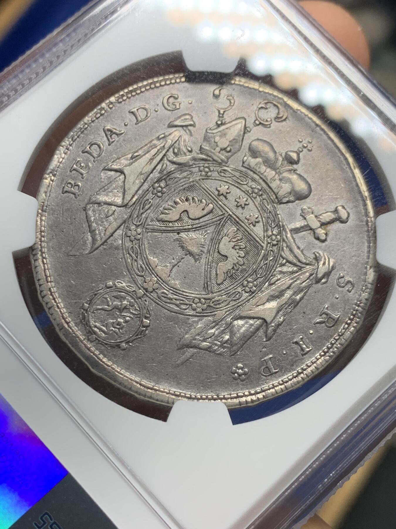 《竞宝斋》第352场 周日，周一 2场连拍 （全场包邮） NGC VF35 瑞士 1780年 圣加伦 小熊 泰勒大银币 独年流通币 少见版本
