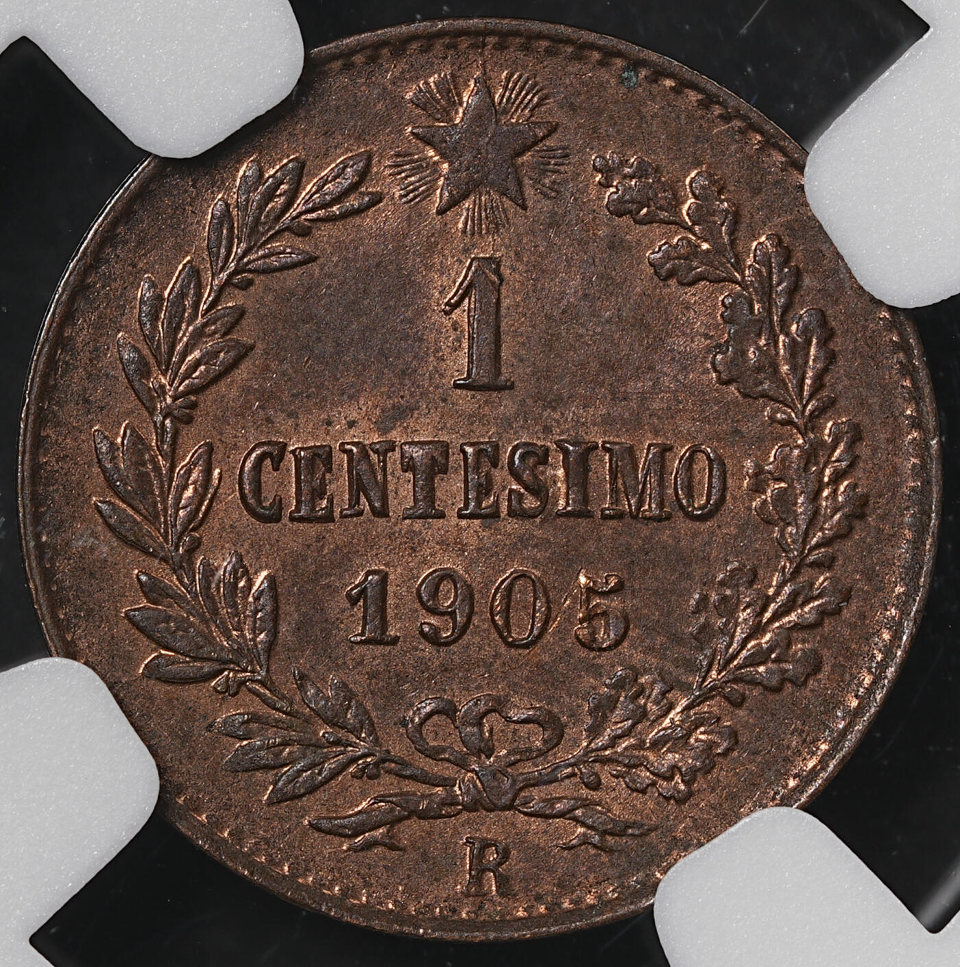 修遠堂世界钱币第五十七期 NGC MS63RB 1905年意大利1分铜币