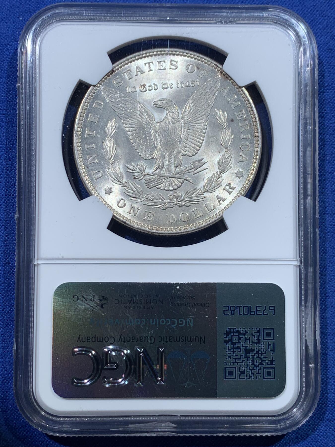 《竞宝斋》第352场 周日，周一 2场连拍 （全场包邮） NGC MS64 美国1889年摩根1美圆银币