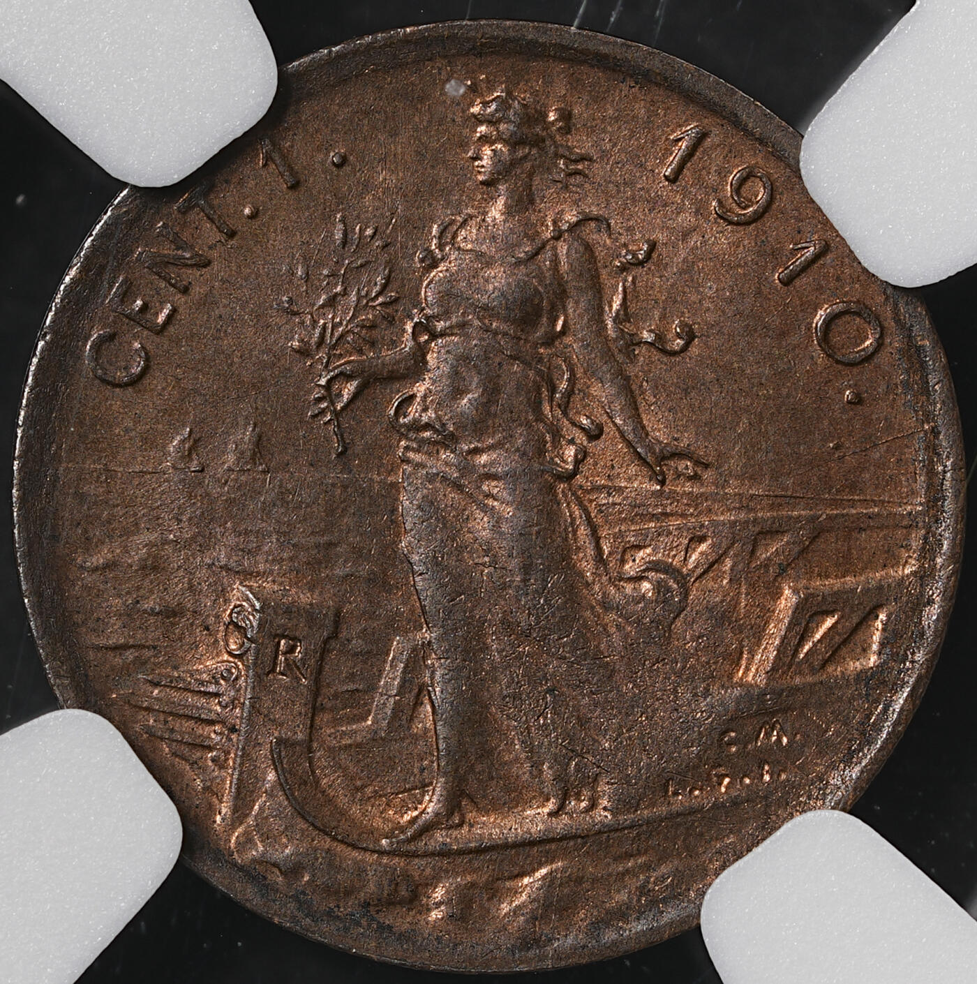 修遠堂世界钱币第五十七期 NGC MS64RB 1910年意大利1分铜币