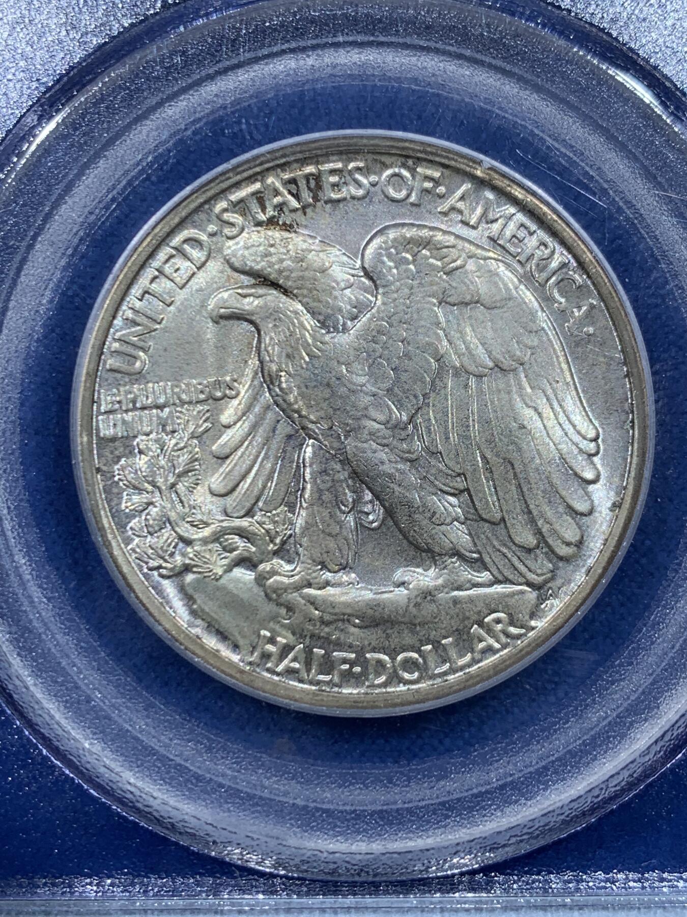 《竞宝斋》第352场 周日，周一 2场连拍 （全场包邮） PCGS MS64 美国 1942年 行走50美分银币