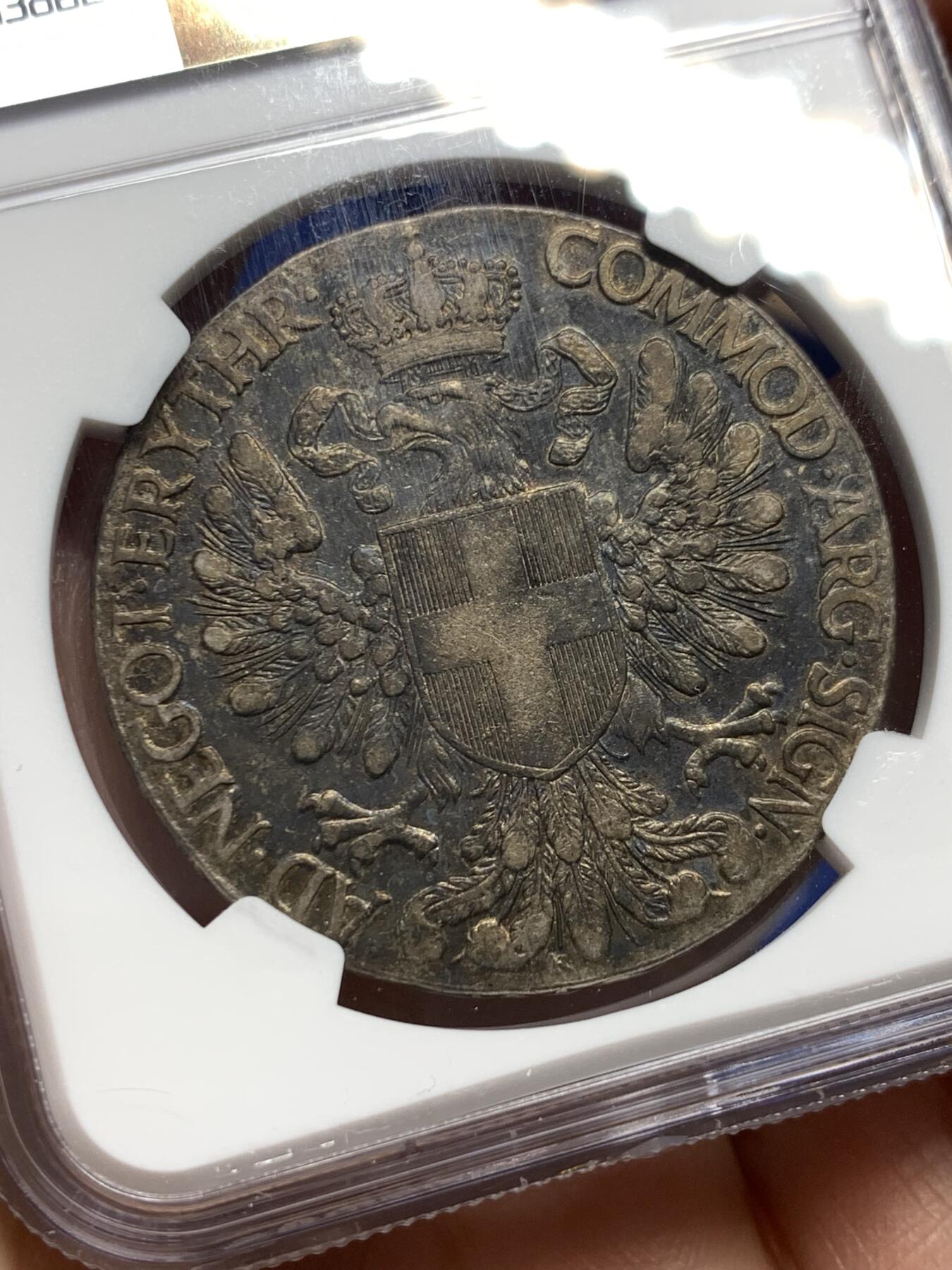 《竞宝斋》第352场 周日，周一 2场连拍 （全场包邮） NGC VF30 意属厄立特里亚1918年1泰勒银币 意属精品