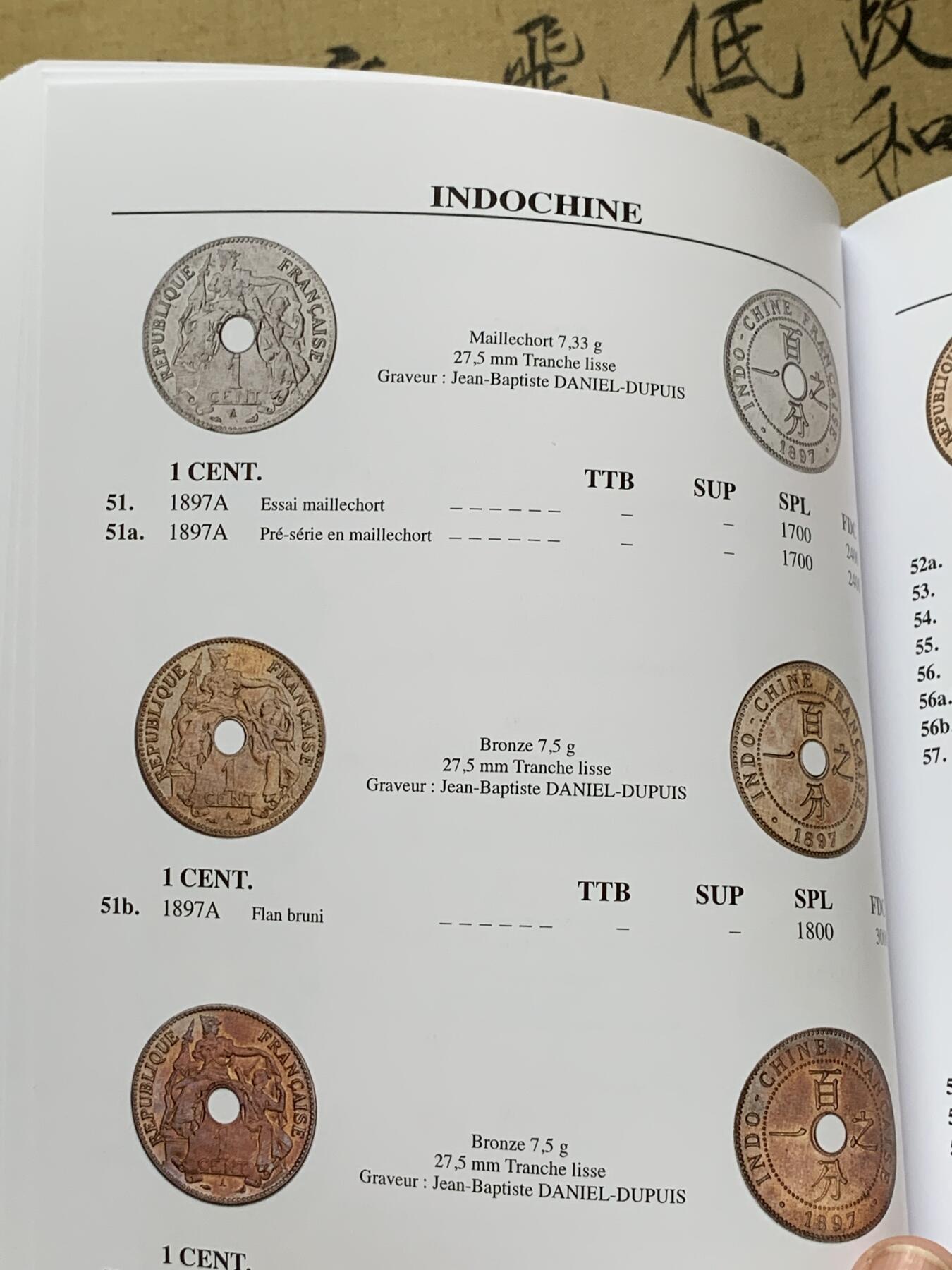 《竞宝斋》第352场 周日，周一 2场连拍 （全场包邮） 全新未开封 法属印支硬币及代币目录，包含东南亚各国法国占领期间发行货币，坐洋，大小富以及鹿头等均有详细版别介绍。