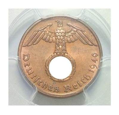 金盾PCGS MS64RB 德国第三帝国1940年1芬尼 难得开卷原光 - 金盾PCGS MS64RB 德国第三帝国1940年1芬尼 难得开卷原光
