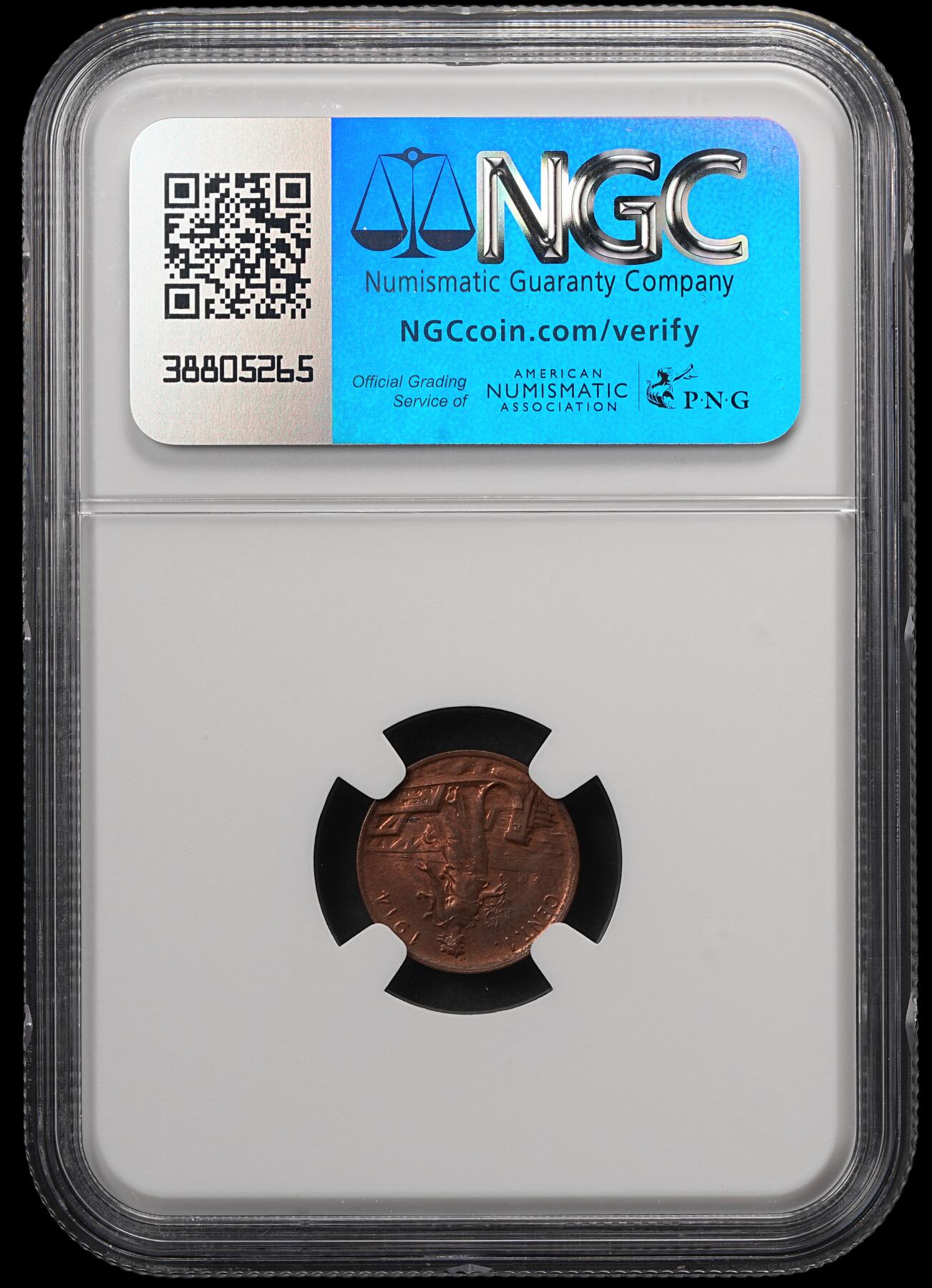 修遠堂世界钱币第五十七期 NGC MS64RB 1914年意大利1分铜币