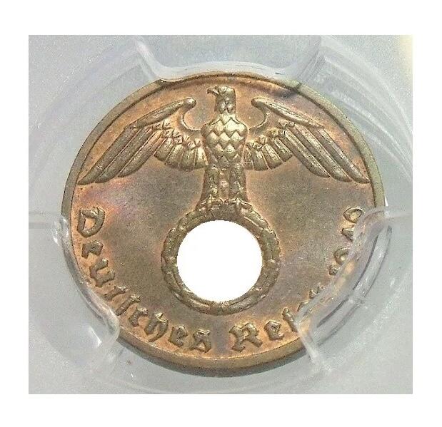金盾PCGS MS64 德国第三帝国1940年F版1芬尼 难得开卷原光