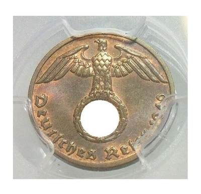 金盾PCGS MS64 德国第三帝国1940年F版1芬尼 难得开卷原光 - 金盾PCGS MS64 德国第三帝国1940年F版1芬尼 难得开卷原光