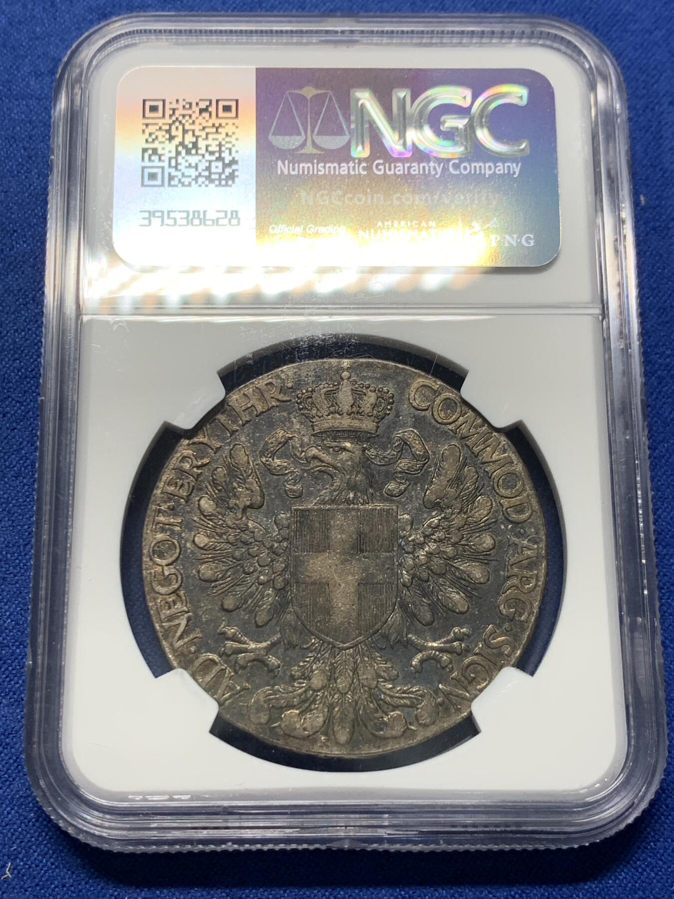 《竞宝斋》第352场 周日，周一 2场连拍 （全场包邮） NGC VF30 意属厄立特里亚1918年1泰勒银币 意属精品