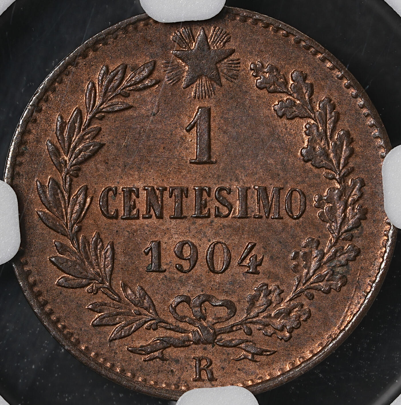 修遠堂世界钱币第五十七期 NGC MS63RB 1904年意大利1分铜币