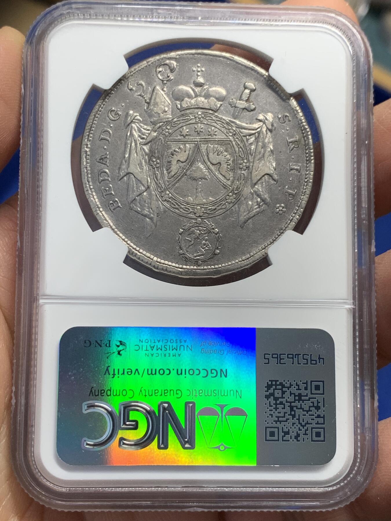 《竞宝斋》第352场 周日，周一 2场连拍 （全场包邮） NGC VF35 瑞士 1780年 圣加伦 小熊 泰勒大银币 独年流通币 少见版本
