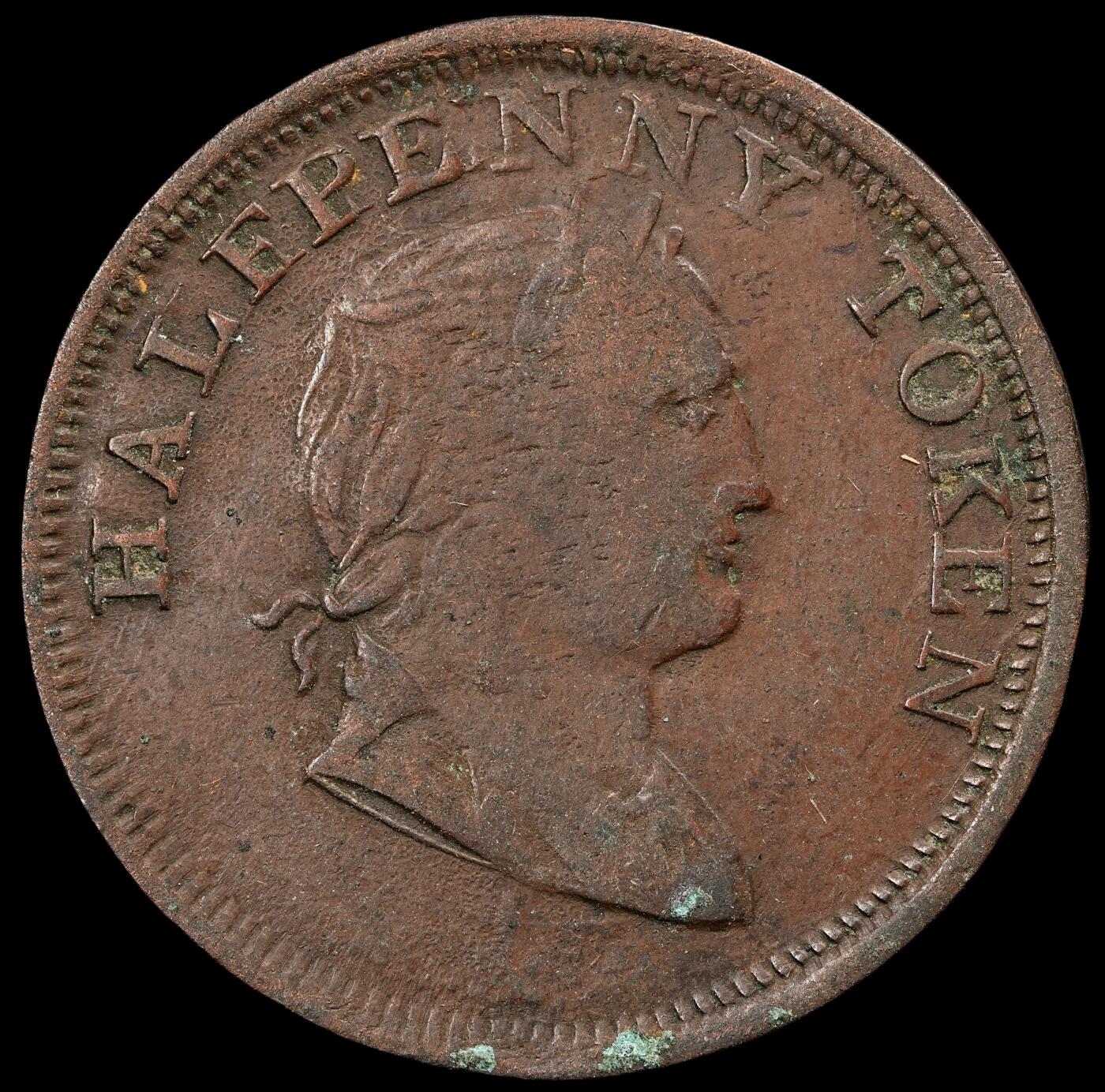 修遠堂世界钱币第五十七期 1820年爱尔兰半便士代用币 7.88g