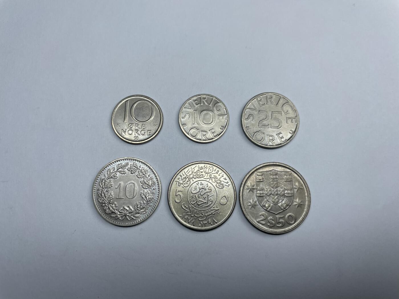 每日一拍，2025年集古藏今外币拍卖第二期-第5场—（总第205拍），可以寄存60天，满160元包邮。 各国等散币6枚