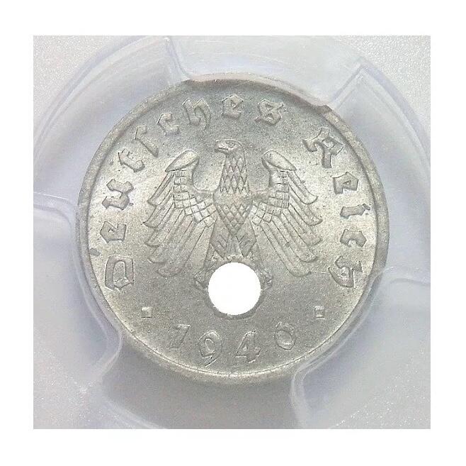 金盾PCGS MS64 德国第三帝国1940年F版1芬尼 难得开卷原光
