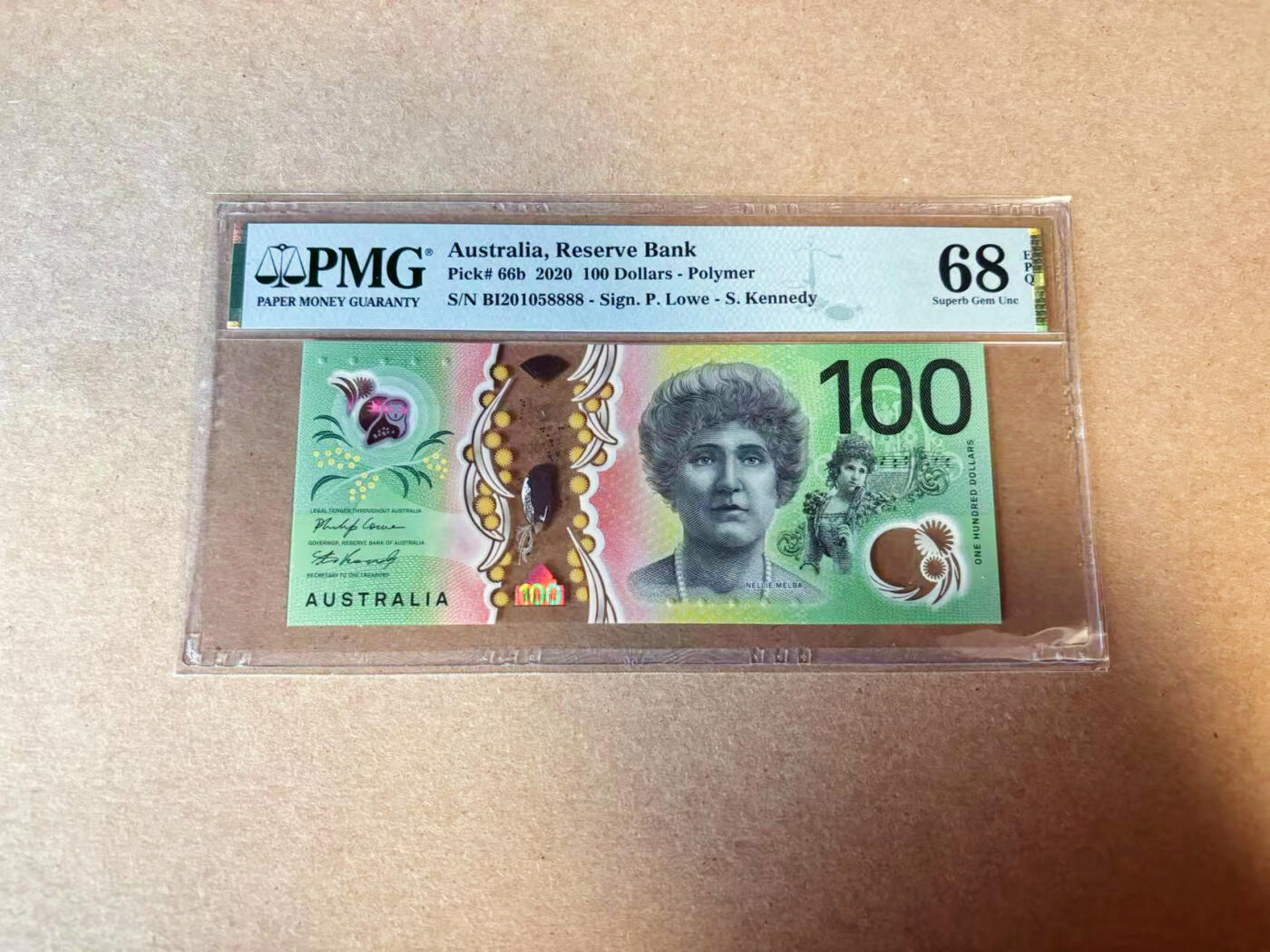 【Blue Auction】✨世界纸币精拍第618期【精】 【8888狮子号无47】澳大利亚 2020年100元 PMG68EPQ 超高分