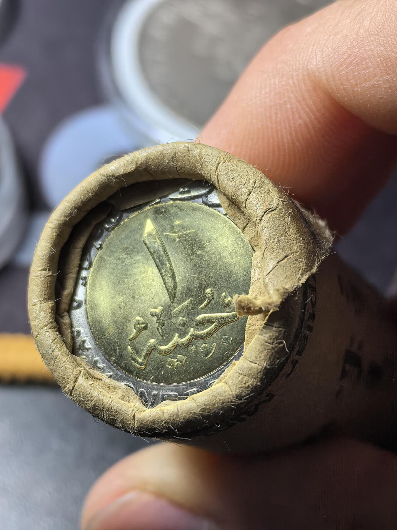 南宋泉阁俄币 外币 国币 专场第五期 埃及 1皮阿斯特双色币原卷25枚 未流通状态 好品未拆封