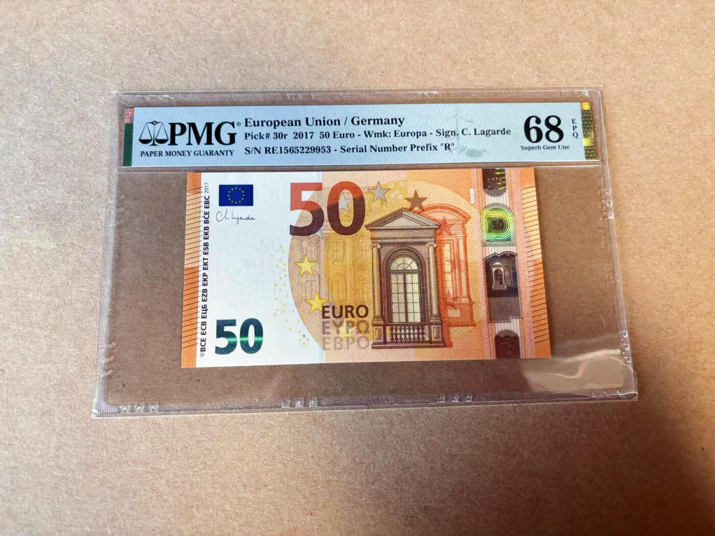 【Blue Auction】✨世界纸币精拍第618期【精】 【无47】欧盟 2017年50欧元 PMG68EPQ 超高分