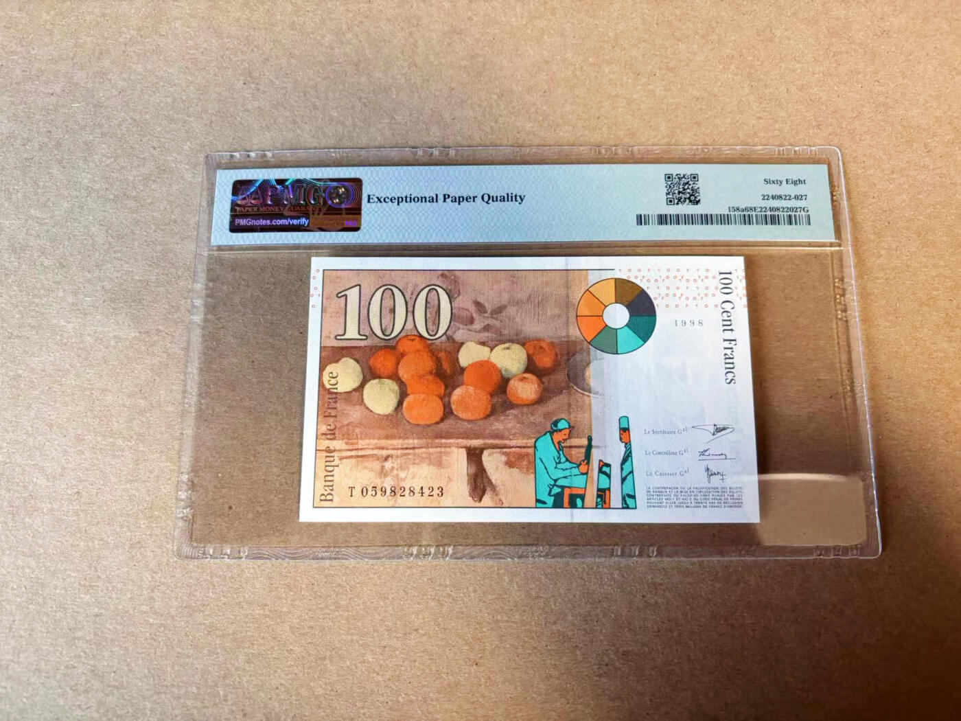 【Blue Auction】✨世界纸币精拍第618期【精】 法国 1998年100法郎 PMG68EPQ 超高分