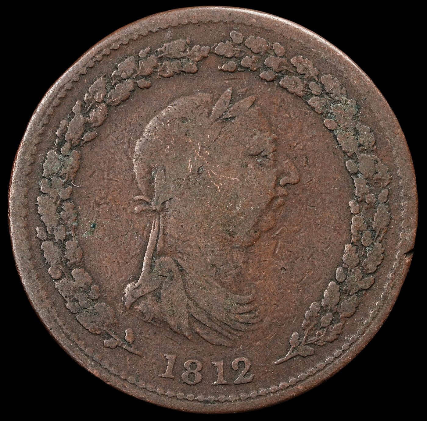 修遠堂世界钱币第五十七期 1812年下加拿大1便士代用币 16.69g