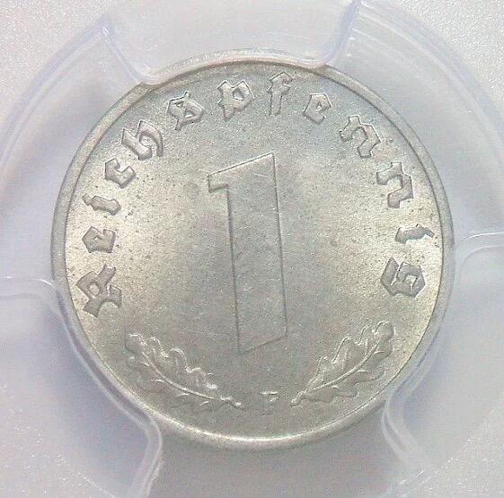 金盾PCGS MS64 德国第三帝国1940年F版1芬尼 难得开卷原光
