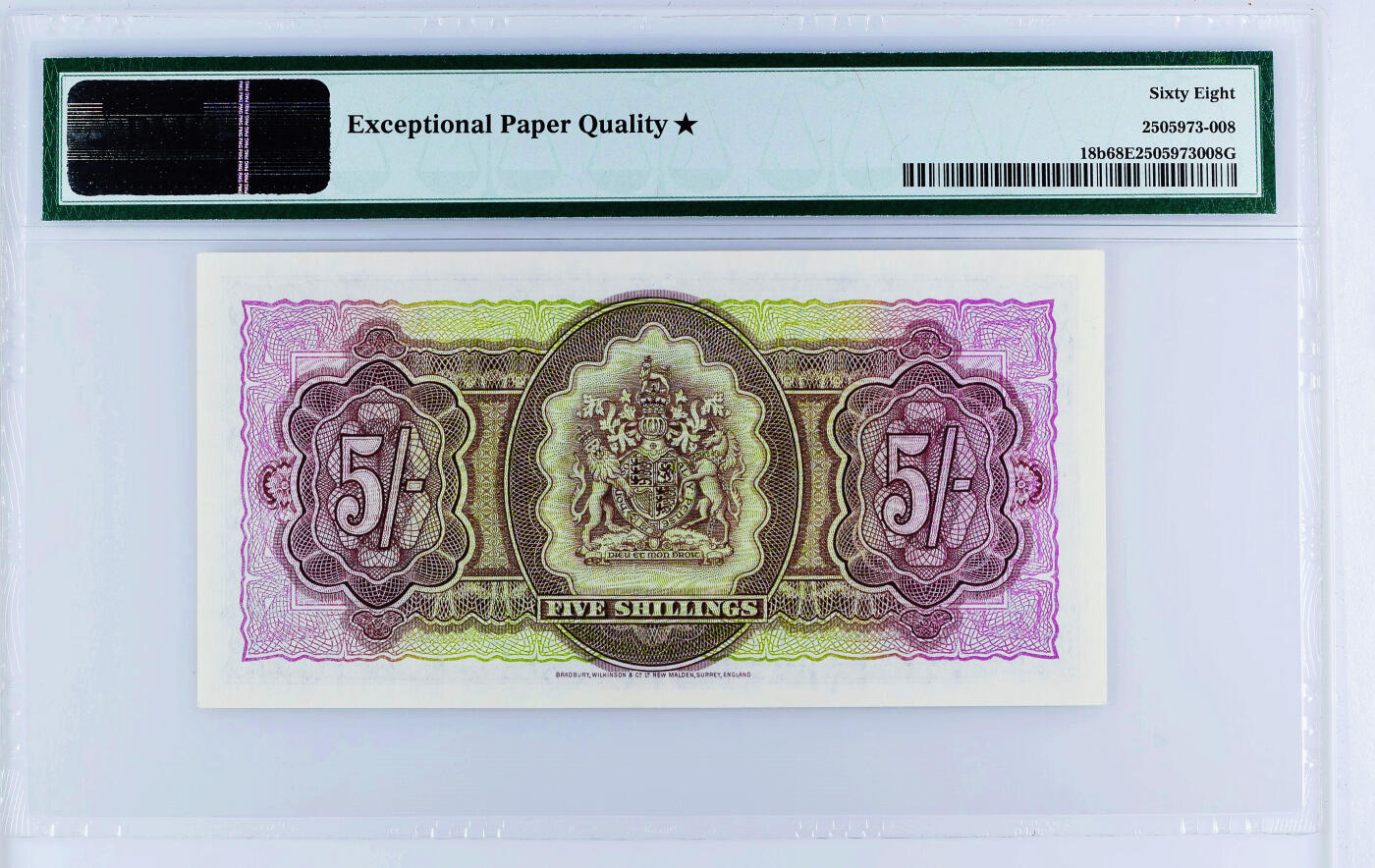 【Blue Auction】✨世界纸币精拍第618期【精】   【顶级高分带星罕见】英属百慕大 1957年5先令 BWC出品 女王侧面像 PMG68EPQ星星 老壳 令人爱不释手