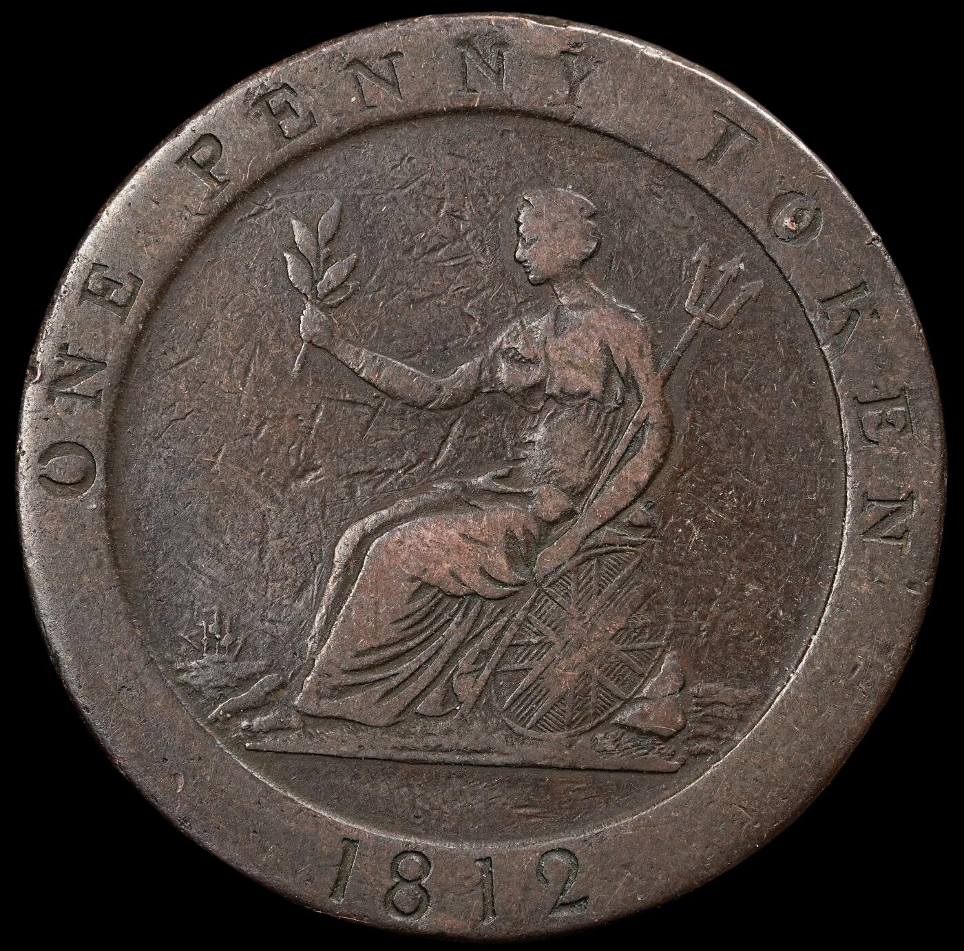 修遠堂世界钱币第五十七期 1812年英国谢菲尔德1便士代用币 23g