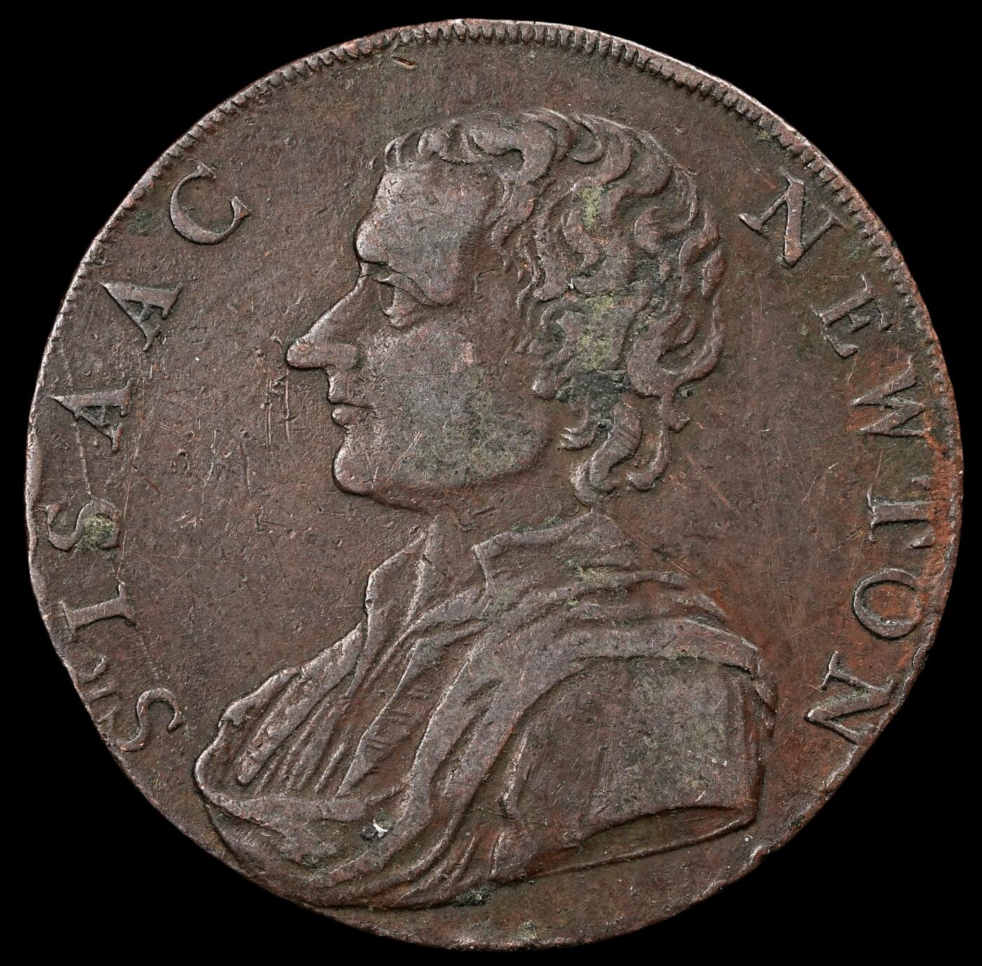 修遠堂世界钱币第五十七期 1793年英国半便士代用币 牛顿头像 9.30g