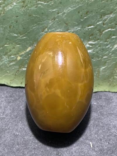 精美黄冻料战国红玛瑙桶珠一颗！ 精美黄冻料战国红玛瑙桶珠一颗！