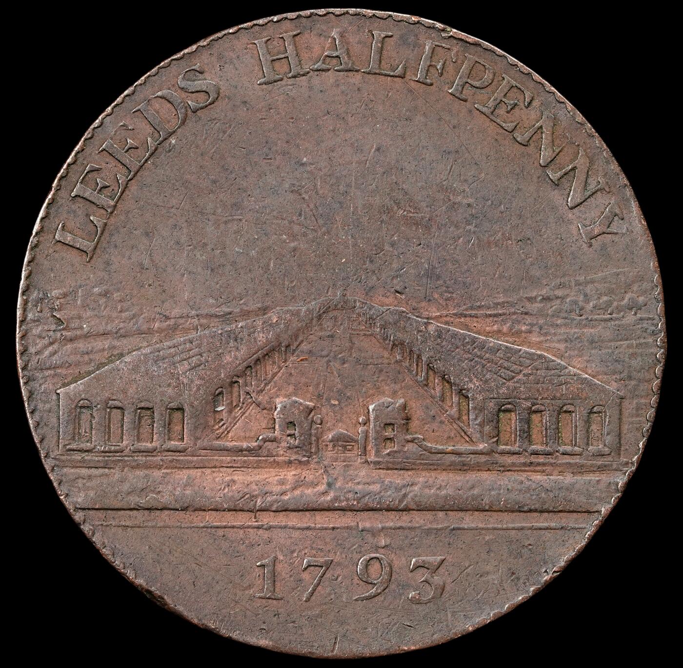 修遠堂世界钱币第五十七期 1793年英国利兹半便士代用币 11.51g