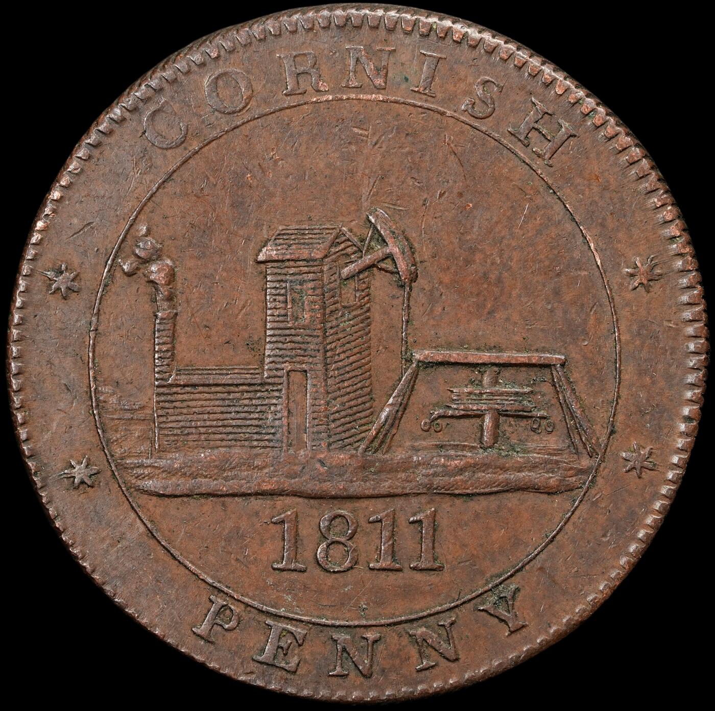 修遠堂世界钱币第五十七期 1811年英国康沃尔1便士代用币 19.72g