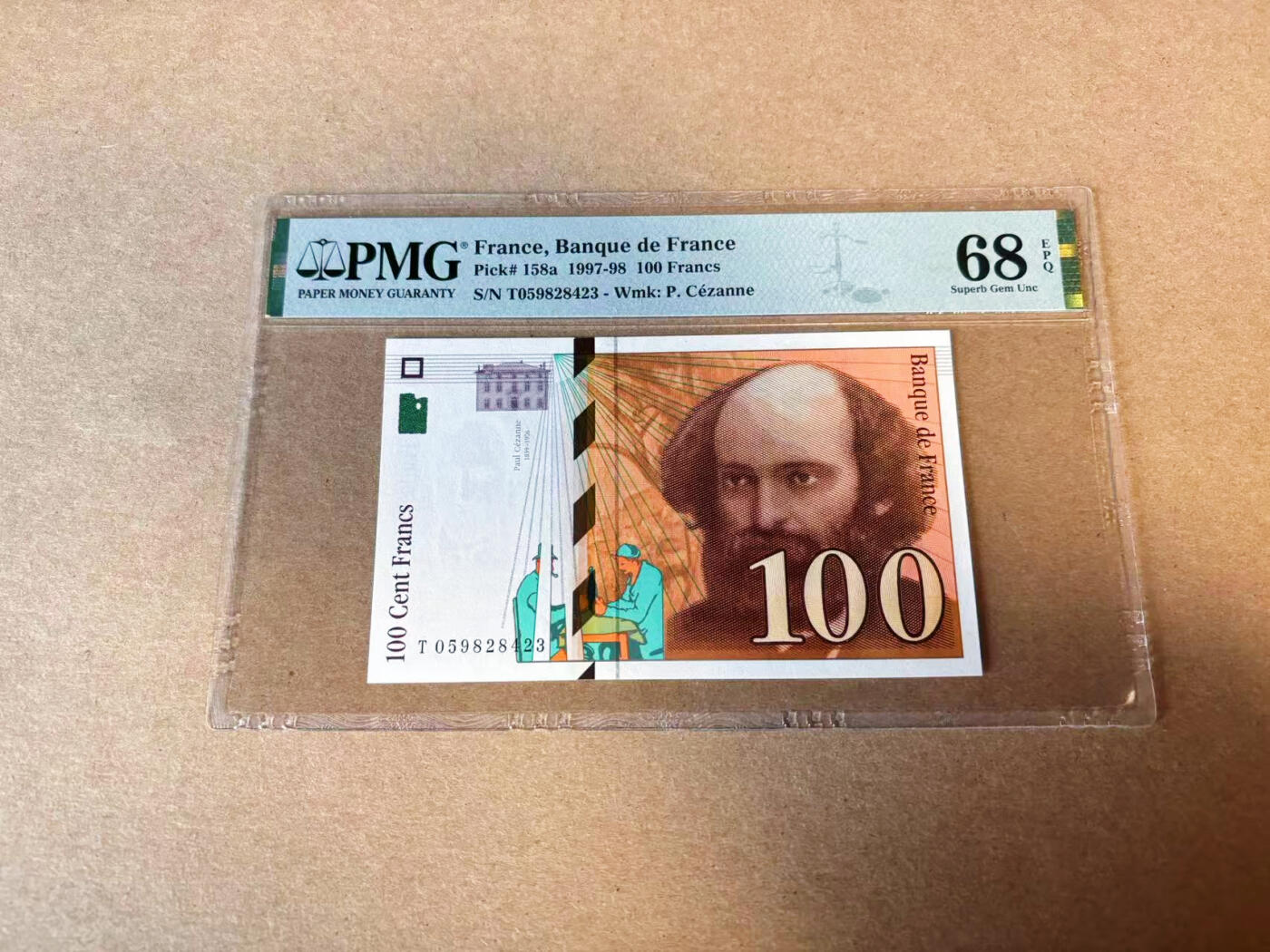 【Blue Auction】✨世界纸币精拍第618期【精】 法国 1998年100法郎 PMG68EPQ 超高分