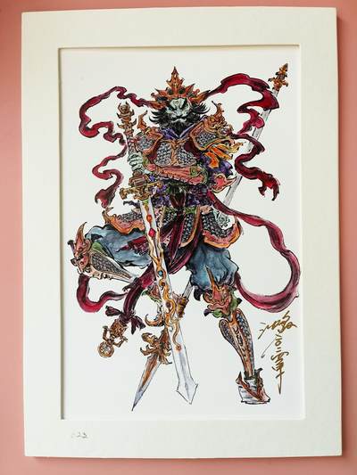 夜之极第四期（2月15日周六晚10点截拍后-参与群福利活动） - 【亲签版画】启读文化 沈鑫 封神魔礼青 限编500 A4纸框装裱