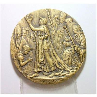 拿破仑加冕大典及画家大卫 高浮雕精制超大铜章 70MM 131克 - 拿破仑加冕大典及画家大卫 高浮雕精制超大铜章 70MM 131克