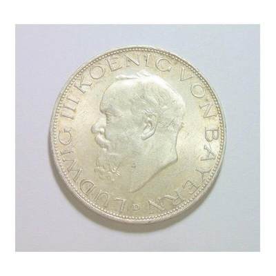 可评级 德国巴伐利亚1914年 路易维希三世3马克银币 原光 - 可评级 德国巴伐利亚1914年 路易维希三世3马克银币 原光