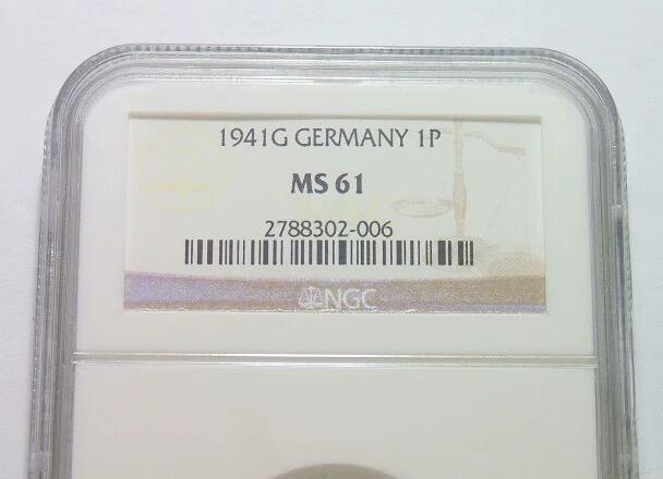 NGC MS61 德国第三帝国1941年G版1芬尼 难得开卷原光