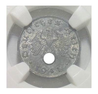 NGC MS61 德国第三帝国1941年G版1芬尼 难得开卷原光 - NGC MS61 德国第三帝国1941年G版1芬尼 难得开卷原光