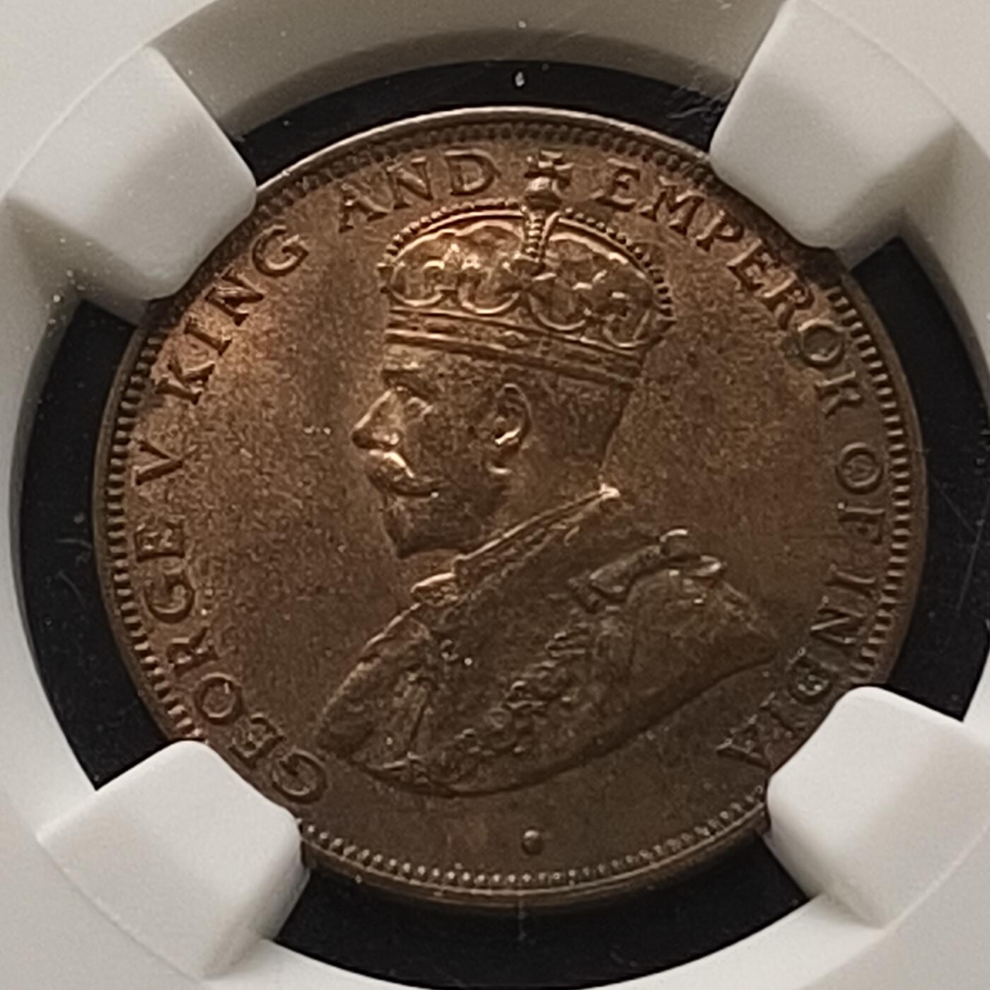 香港1933年乔治五世1仙-NGC UNC DETAILS - 纯粹钱币- 纯粹钱币- 麦稀奇