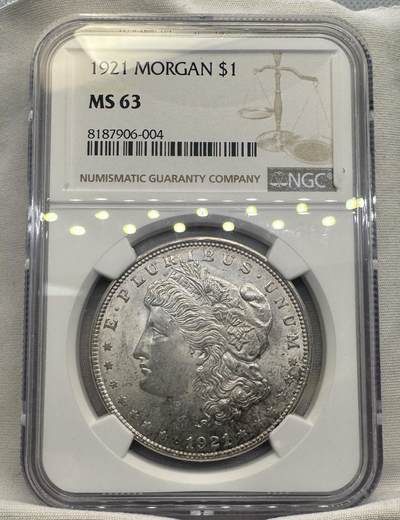 “一元初始，万象更新”新年新铺开张（第4期）新年第一拍 - NGC-MS63 美国1921年摩根，有银霜感