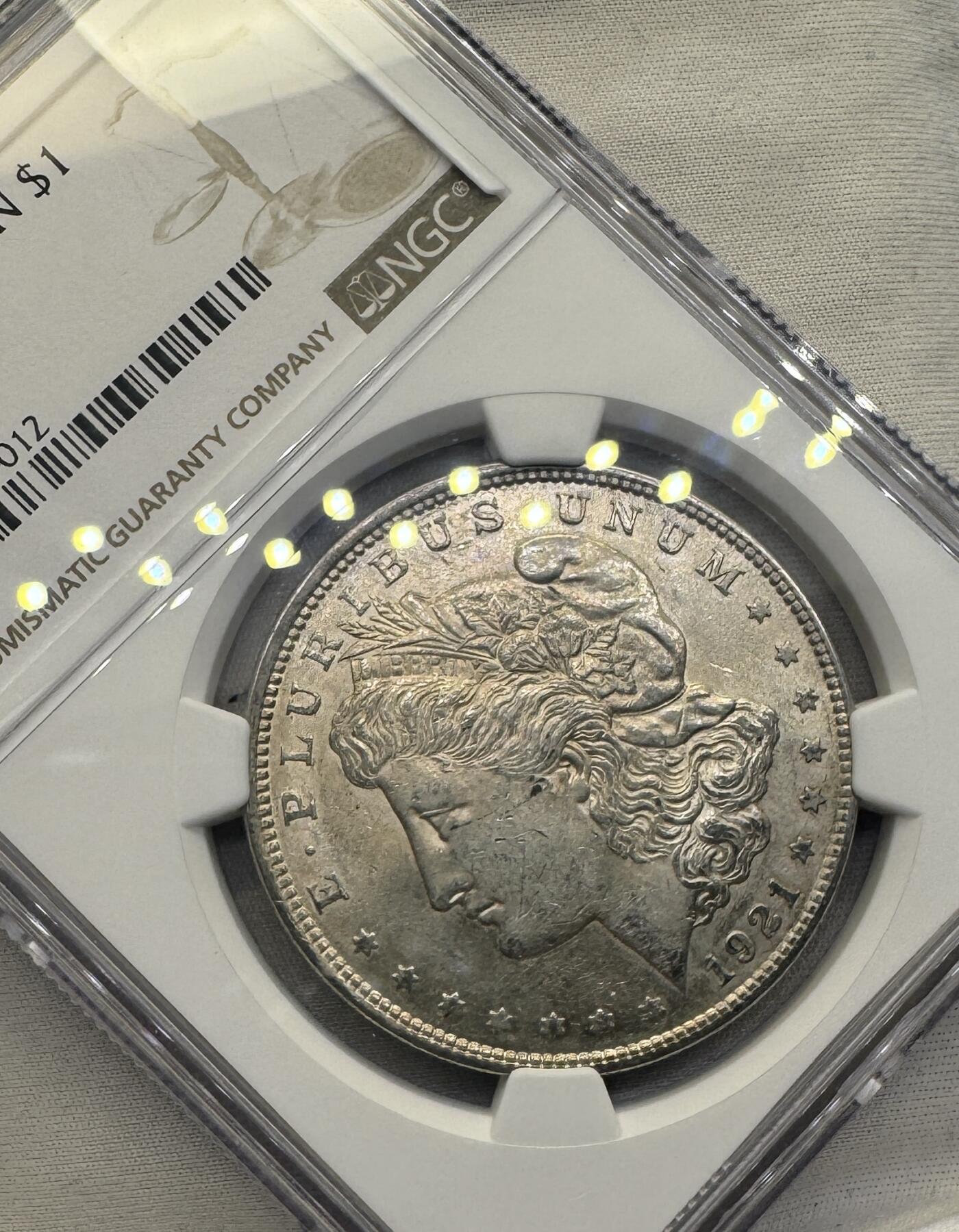 “一元初始，万象更新”新年新铺开张（第4期）新年第一拍 NGC-MS61 美国1921年摩根，淡金色黄油包浆