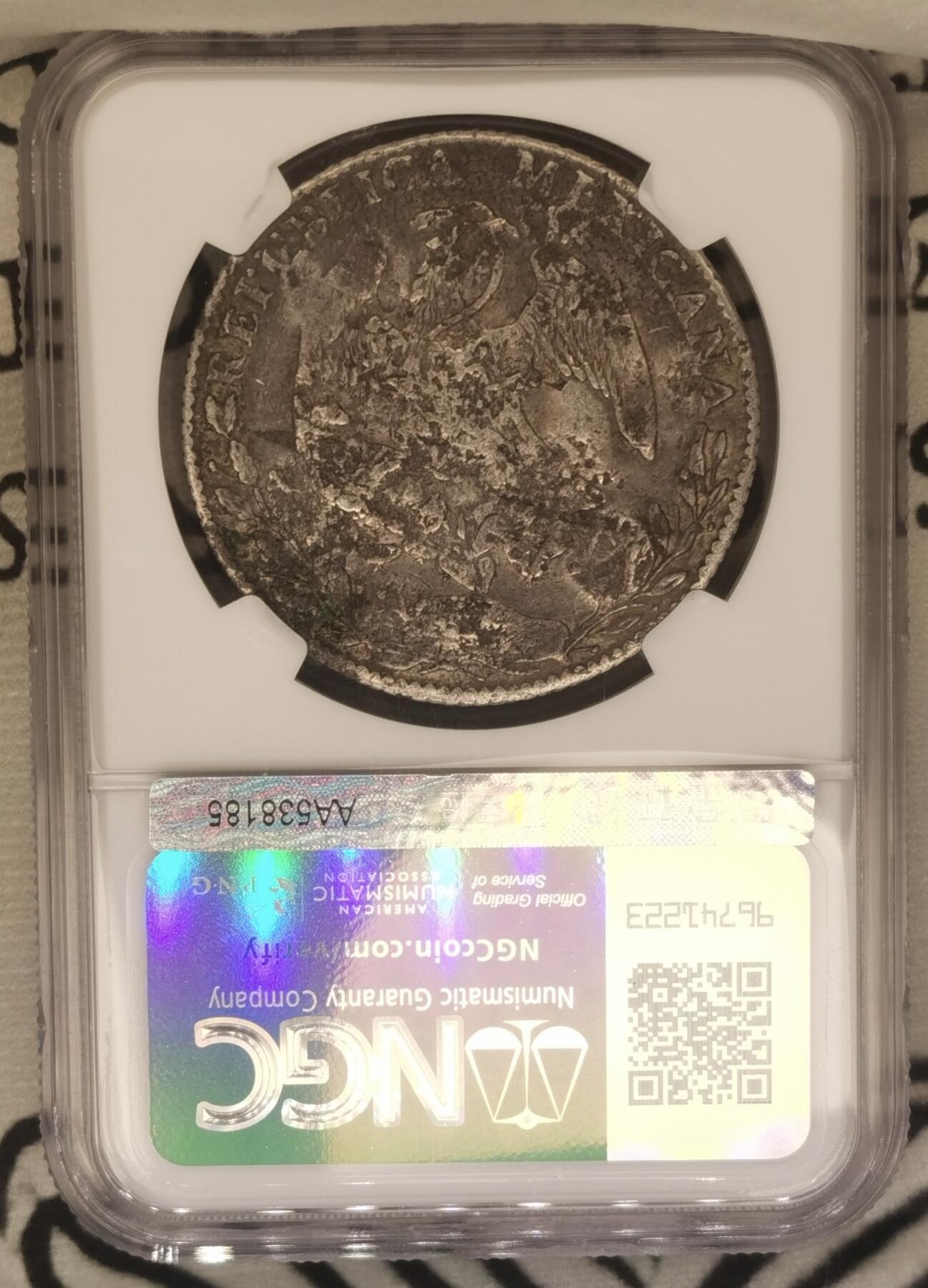 “一元初始，万象更新”新年新铺开张（第4期）新年第一拍 NGC-Chopmarked 墨西哥 1886年GO RR花边鹰洋
