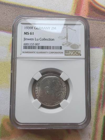 F&G勋赏局2025第一拍 - 德国1939年2马克硬币，ngc评级ms61