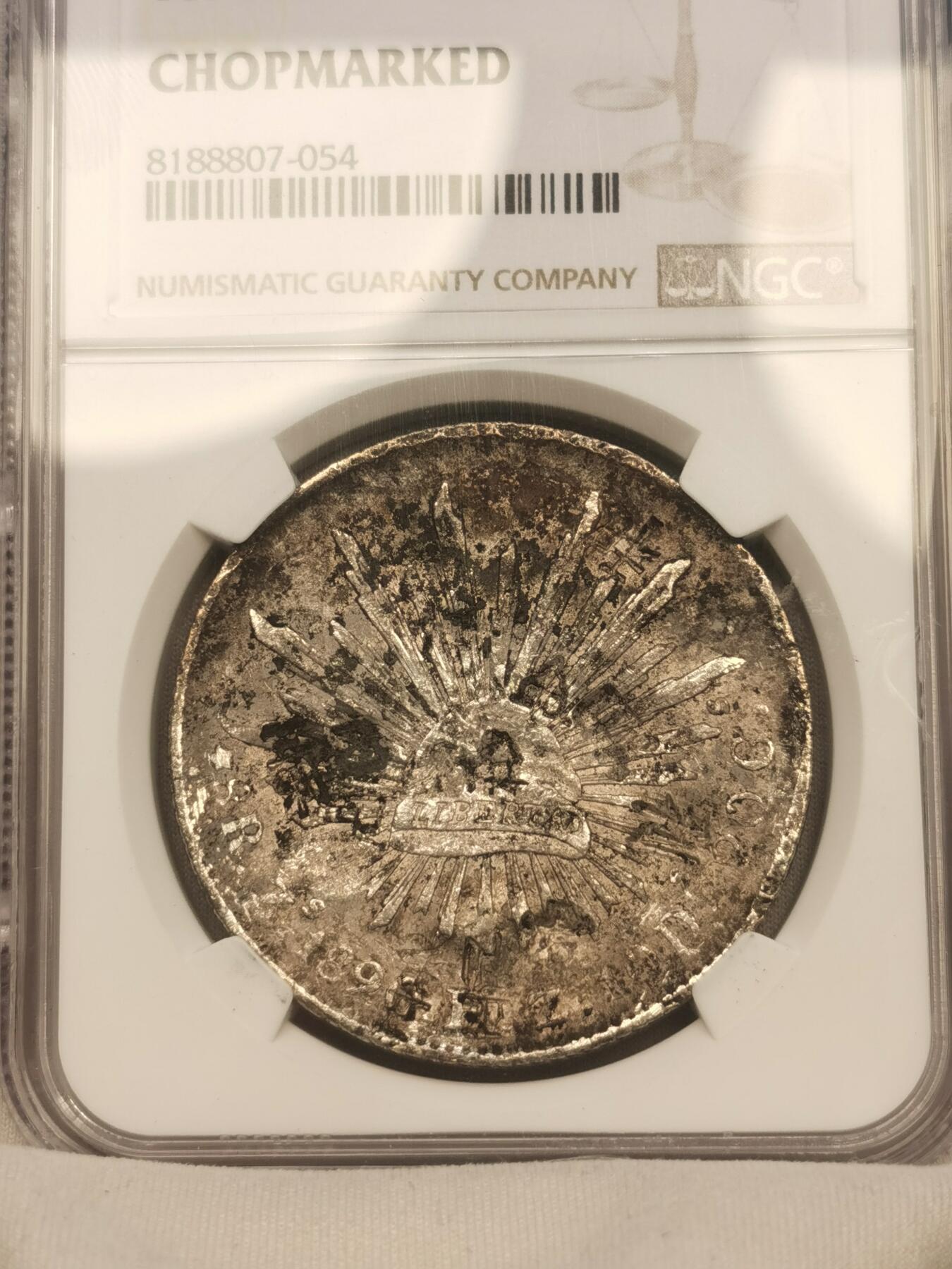“一元初始，万象更新”新年新铺开张（第4期）新年第一拍 NGC-Chopmarked 墨西哥 1890年ZS FZ花边鹰洋